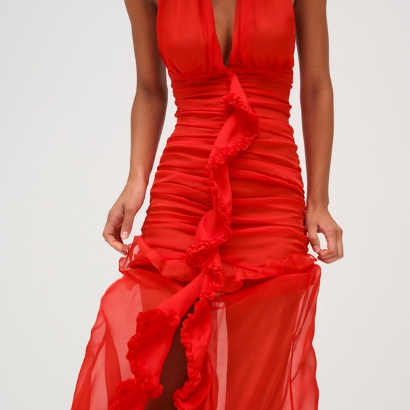 Free  People FOR LOVE AND LEMONS KAYTA IVORY GOWN MAXI DRESS SIZE S - Picture 3 of 7